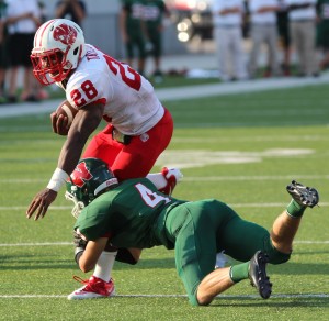 Adam Taylor rushed for more than 2,700 yards for No. 1 Katy, often running when everyone in the building knew he was going to get the ball. Photo by Thomas Lott/Courtesy Katy Times.